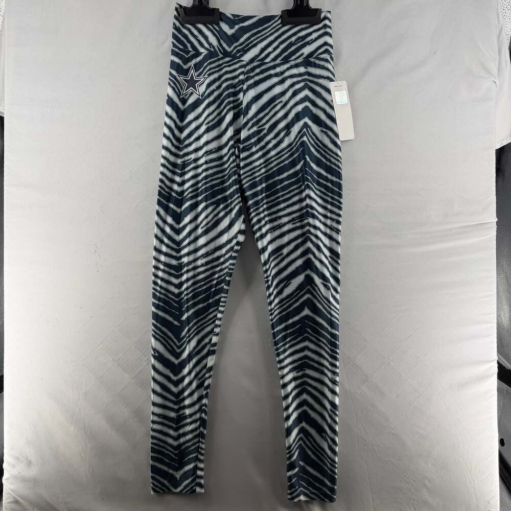 1643 NFL Team Apparel Dallas Cowboys Leggings Size L Zebra Print